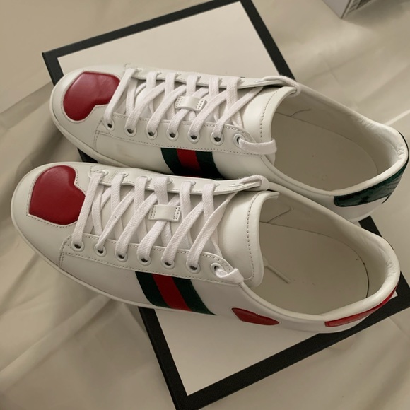gucci ace heart sneakers